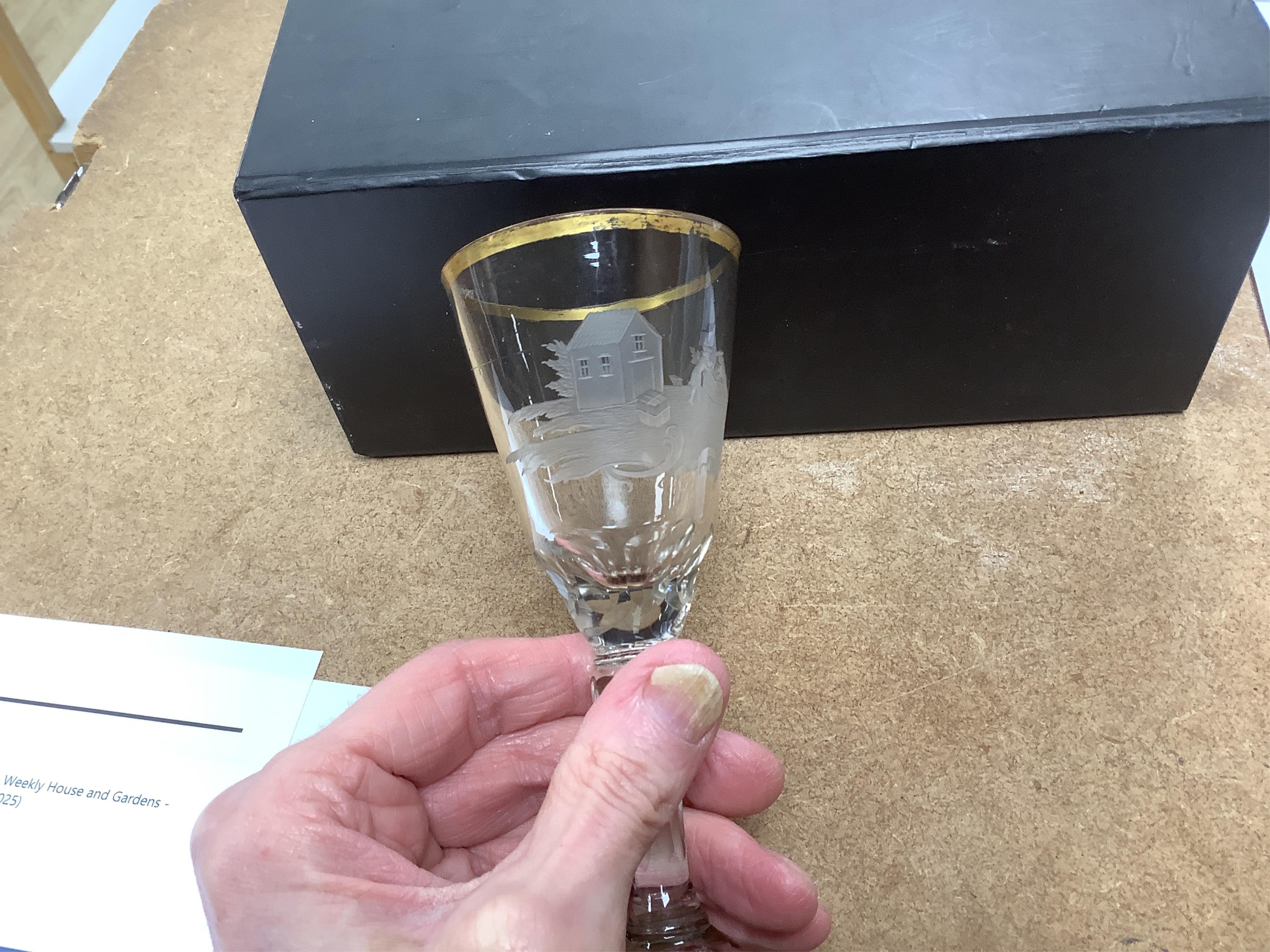 A collection of various Georgian and later wine glasses